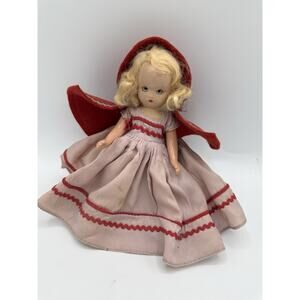 Vintage Nancy Ann Storybook Doll Little Red Riding Hood 8” USA 1950s